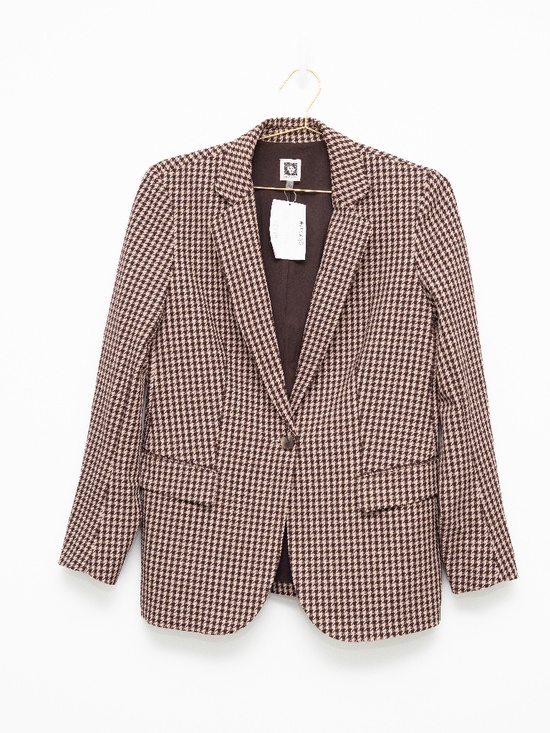 Anne Klein Jackets & Blazers - Anne Klein -  Brown Houndstooth Single-Button Blazer